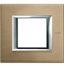 Axolute декоративные накладки прямоугольной формы, алюминий, титан, на 2 модуля  HA4802NX  Legrand