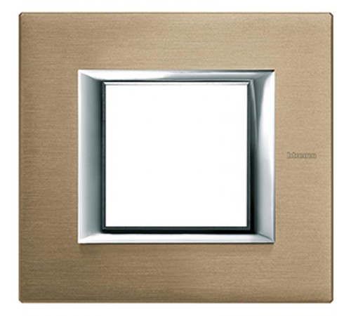 Axolute декоративные накладки прямоугольной формы, алюминий, титан, на 2 модуля  HA4802NX  Legrand
