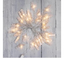 Гирлянда светодиодная Прищепки 30 LED, 5 м, теплый белый цвет свечения  303-032  NEON-NIGHT