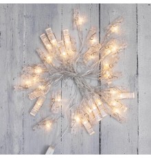 Гирлянда светодиодная Прищепки 30 LED, 5 м, теплый белый цвет свечения  303-032  NEON-NIGHT