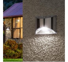 ERAFS024-38 Фасадная подсветка Хром, на солнечной батарее, 4LED, 7lm  Б0044251  ЭРА