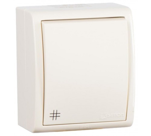 Перекрестный выключатель (с 3-х мест) IP54 с подсветкой 10AX 250В цвета слоновая кость S15 Aqua  1594254-031  Simon