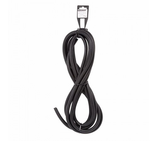 Трубa автомобильная гофрированная ПП, D9,8 мм, разрезная, бухта 5 м/уп.  15-1005  REXANT