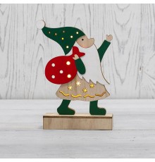 Деревянная фигурка с подсветкой Дед Мороз 18 см  504-016  NEON-NIGHT