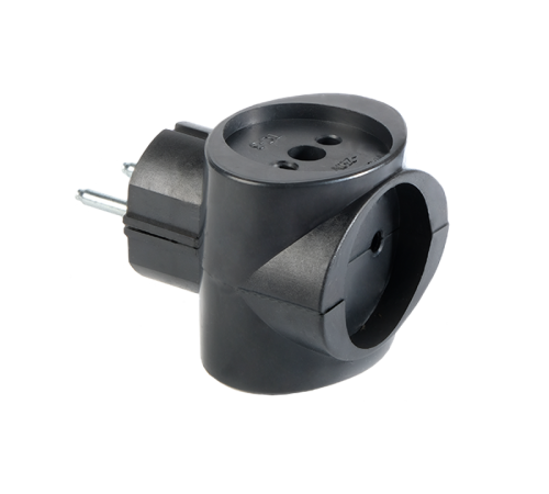 Разветвитель ФАZА АП-3-К черный, тройник, куб арт.1007292