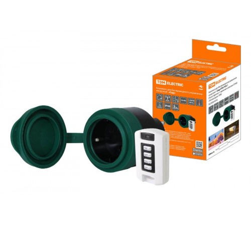 Комплект для беспроводного управления нагр. "Сад" ПУ6-Р3К.1 (Пульт+розетка IP44) "Уютный дом"  SQ1508-0216  TDM