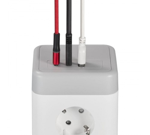 DOMINIC Удлинитель У08K 1,5м 3х1мм2 USB A+C 20Вт сер  DN-YP30-16-08-01-ZKU-K41  IEK