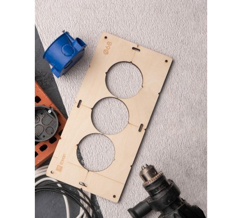 Шаблон для подрозетников c 3 отв. диам. 68 мм EKF Expert  sh-d68-3  EKF