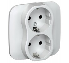 FLITE Розетка 2-ая с заземлением без шторок быстрозажимные клеммы 16А РС12-1-А-ФлЖ жемчуг  FI-R21A-16-1-K36  IEK