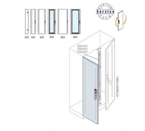 Створка двойной двери 1800x500м ВхШ  EC1880FC5K  ABB