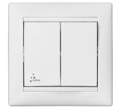 Valena Белый Переключатель 2-клавишный IP44  770098  Legrand