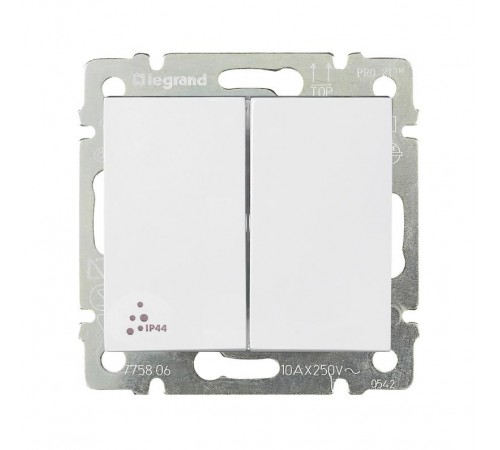 Valena Белый Переключатель 2-клавишный IP44  770098  Legrand