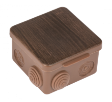 Коробка распределительная КМР-030-014 с крышкой (105х105х50), 8 мембранных вводов тёмное дерево IP54 EKF PROxima  plc-kmr-030-014-t  EKF