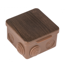 Коробка распределительная КМР-030-014 с крышкой (105х105х50), 8 мембранных вводов тёмное дерево IP54 EKF PROxima  plc-kmr-030-014-t  EKF