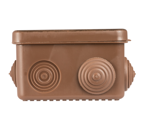 Коробка распределительная КМР-030-031 с крышкой (85х85х50) 7 мембранных вводов тёмное дерево IP54 EKF PROxima  plc-kmr-030-031-t  EKF