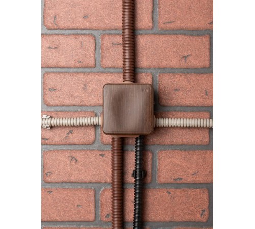 Коробка распределительная КМР-030-031 с крышкой (85х85х50) 7 мембранных вводов тёмное дерево IP54 EKF PROxima  plc-kmr-030-031-t  EKF