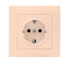 Валенсия розетка 1-местная с/з 16А кремовая с защ. штор. EKF PROxima   EWR16-028-20   EKF