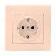 Валенсия розетка 1-местная с/з 16А кремовая с защ. штор. EKF PROxima   EWR16-028-20   EKF