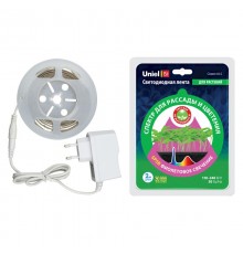 Комплект светодиодной фитоленты 2м 18Вт спектр для рассады и цветения ULS-P77-2835-42LED/m-IP20-2M-SPSB RRP18C00 адаптер, блистер UL-00006216  Uniel