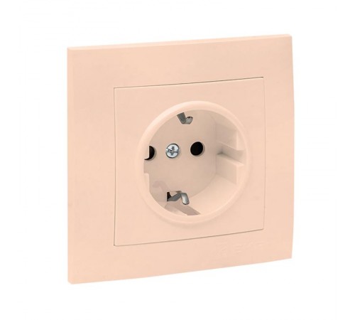 Валенсия розетка 1-местная с/з 16А кремовая с защ. штор. EKF PROxima   EWR16-028-20   EKF