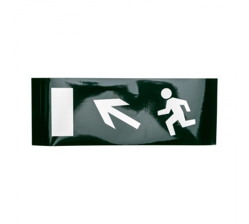 Пиктограмма (наклейка) для аварийного светильника "Направление к эвакуационному выходу налево вверх"  74-0110-1  REXANT