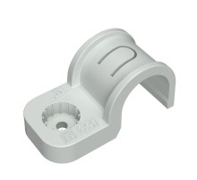 Крепеж-скоба пластиковая d20 мм односторонняя для прямого монтажа атмосферостойкая серая в п/э (10шт/550шт уп/кор)   PR13.0398  Промрукав