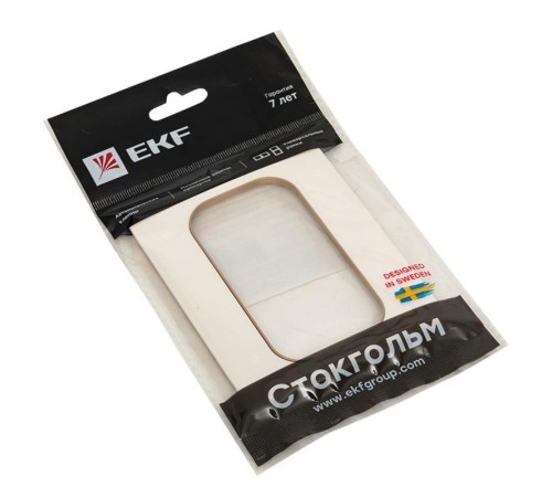 Стокгольм Рамка для розетки 2-местная белая с линией цвета красный PROxima  EYM-G-304-20  EKF