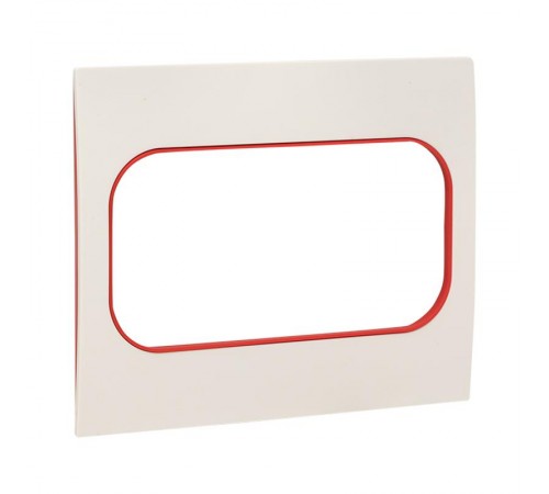 Стокгольм Рамка для розетки 2-местная белая с линией цвета красный PROxima  EYM-G-304-20  EKF