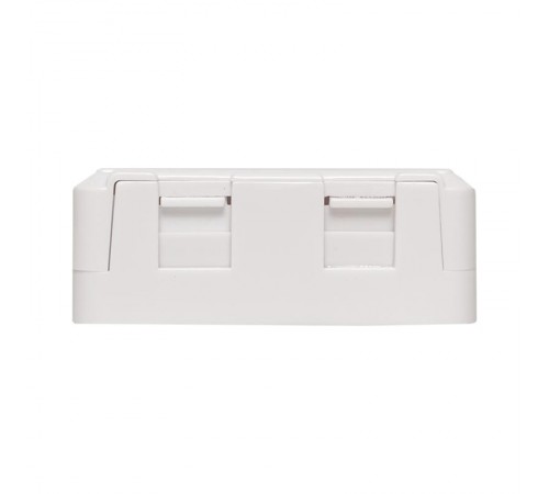 Корпус настенной розетки TERACOM PRO на 2 модуля Keystone со шторками и маркерами белый  TRP-EBOX-2KSTN-WH  EKF