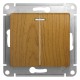 Glossa Дерево Дуб Выключатель 2-клавишный с подсветкой, сх.5а  GSL000553  SE