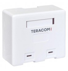 Корпус настенной розетки TERACOM PRO на 2 модуля Keystone со шторками и маркерами белый  TRP-EBOX-2KSTN-WH  EKF
