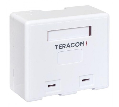 Корпус настенной розетки TERACOM PRO на 2 модуля Keystone со шторками и маркерами белый  TRP-EBOX-2KSTN-WH  EKF