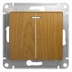 Glossa Дерево Дуб Выключатель 2-клавишный с подсветкой, сх.5а  GSL000553  SE
