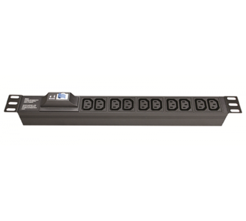Блок розеток для 19" шкафов, 8 розеток IEC60320 С13, с автоматом защиты1Р  R519IEC8CBC14  DKC