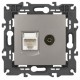 Розетка Elegance 14-3110-16 RJ45+TV, титан  Б0065768  ЭРА