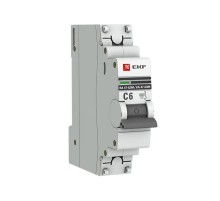 Выключатель автоматический однополюсный 1P 6А (C) 6кА ВА 47-63M c электромагнитным расцепителем PROxima  mcb4763m-6-1-6C-pro  EKF (замена - M63MA616