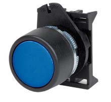 Кнопка плоская прозрачная без фиксации,  синяя  ABHLR4  DKC