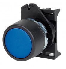 Кнопка плоская прозрачная без фиксации,  синяя  ABHLR4  DKC