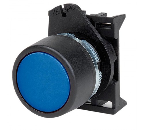 Кнопка плоская прозрачная без фиксации,  синяя  ABHLR4  DKC