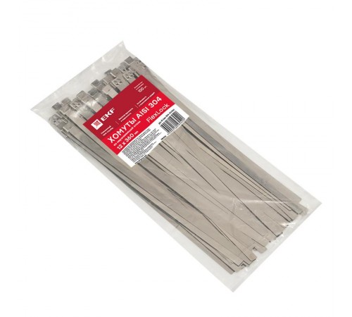 Хомут AISI 304 из нержавеющей стали, 12x360 (100 шт.) FlexLock PROximaplc-fl-tss-304-12x360EKF