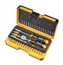 Набор бит с трещоткой и отвертка с держателем бит ERGONIC в кейсе, 36 шт  05783606  Felo