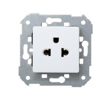 Розетка с заземлением евро-американского стандарта 2Р+Е 16A 250В белого цвета S27  27439-35  Simon