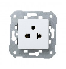 Розетка с заземлением евро-американского стандарта 2Р+Е 16A 250В белого цвета S27  27439-35  Simon