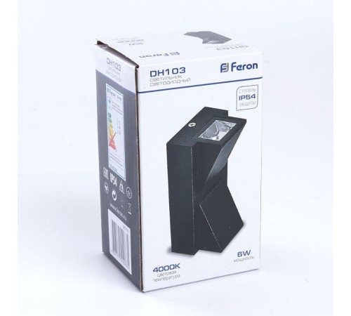 Светильник светодиодный архитектурный уличный DH103, 6W, 400Lm, 4000K, черный  06316  Feron