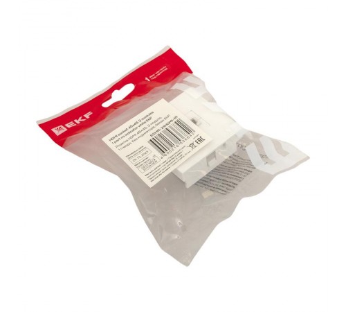 Розетка HDMI, 2 модуля, 1 гнездо, без индикатора, белая E2MR-21HDMI-10EKF