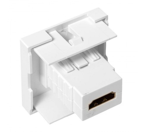 Розетка HDMI, 2 модуля, 1 гнездо, без индикатора, белая E2MR-21HDMI-10EKF