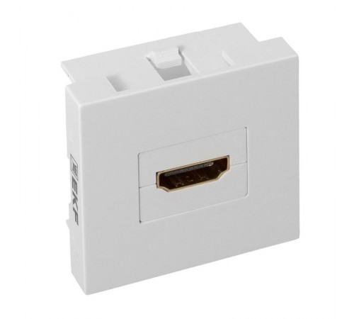 Розетка HDMI, 2 модуля, 1 гнездо, без индикатора, белая E2MR-21HDMI-10EKF