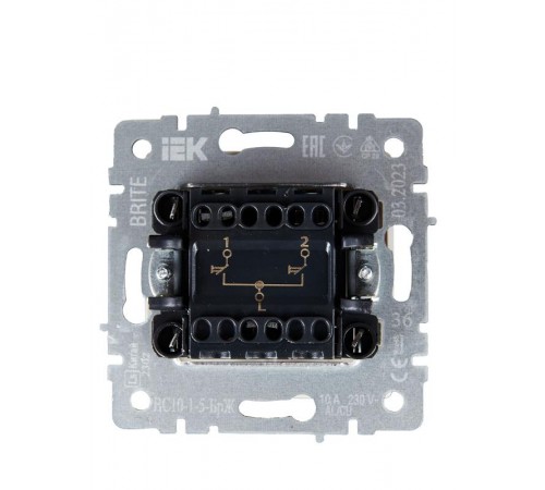 BRITE Выключатель жалюзи 10А ВС10-1-5-БрЖ жемчужный   BR-V15-0-10-K36  IEK