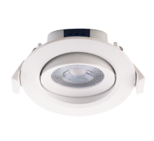 Светильник точечный встраиваемый светодиодный PSP-R 9044 7Вт 4000К белый круг поворот 38 град  5004504  Jazzway
