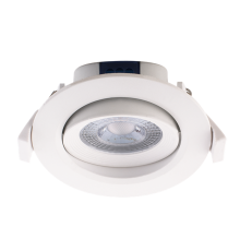 Светильник точечный встраиваемый светодиодный PSP-R 9044 7Вт 4000К белый круг поворот 38 град  5004504  Jazzway